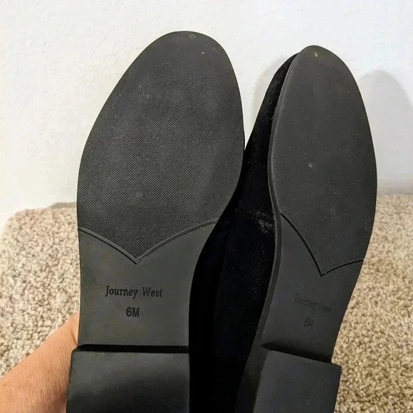 Black Suede Womens’ Belgian Style Loafers - Picture 6 of 10
